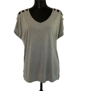 🌼 🌻 🌸 Zelos Gray Cold Shoulder Top – Sz M – Like New